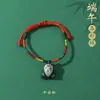 Pulsera Roja Tradicional para Mujer con Borlas para el Festival del Bote del Dragón, Pulsera de Cuerda de Cinco Colores, Pulsera Hecha a Mano de Estilo Étnico al por Mayor