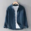 Camisa Casual de Manga Longa Transfronteiriça para Homens, Novo Estilo Primavera e Verão, Camisa Branca da Moda Estilo Japonês para Homens, Jaqueta de Comércio Exterior