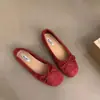 Novedad Primavera y Verano 2026 Estilo Plano Lazo Francés Boca Baja Moda Versátil Vestido Mary Jane Zapatos de Mujer