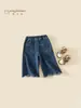 Jeans para Niñas Otoño 2026 Nuevos Pantalones Casuales Azules para Niños Estilo Primavera y Otoño Pantalones con Bordado de Encaje para Bebé Niña
