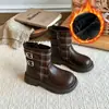 Botines tipo Martin para niña, nueva colección otoño 2026, botines cortos para niña, botines de cuero a media pantorrilla estilo británico retro para niños, modernos y con estilo