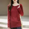 Nuevo Suéter de Punto Redondo para Otoño/Invierno 2026 de Manga Larga para Mujer, Color Sólido, Jersey de Punto Trenzado con Aberturas Laterales
