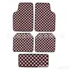 Tapetes de carro quadriculados transfronteiriços, antiderrapantes, resistentes à sujeira, fáceis de limpar, tapetes de piso de veludo cristal, tapetes decorativos simples para carro