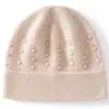 Gorro de punto 100% cachemir puro tridimensional para otoño e invierno, cálido y a prueba de frío, unisex, gorro de punto simple y versátil