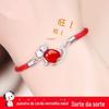 2018 Ano Zodiacal Chinês Ano do Cão Cordão Vermelho Pulseira de Ágata Vermelha Auspiciosa Joia de Mão Feminina Prata Banhada a 925