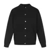 Yidao Vintage Otoño 2026 Nueva Colección: Suéter de cárdigan de punto retro estilo japonés, minimalista, de color liso, cuello redondo, con botones para hombre