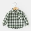 Kaka Panda Roupas de Bebê Camisa Xadrez de Manga Longa para Crianças Roupa de Outono Camisa para Meninos Primavera e Outono Top para Bebês Meninas