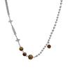 Collar Maillard Estilo Neutro para Hombre y Mujer Cuatro Mans Estrella Ojo de Tigre Sin Decoloración Cadena de Clavícula de Lujo Nicho Spice Girls