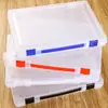 Caja de plástico transparente para guardar accesorios de oficina, tamaño A4, para documentos, contratos, almacenamiento rectangular, PP