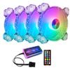Ventilador RGB Coolmoon Crystal Diamond para Computadora de 12 cm, Círculo de Luz de Diamante Symphony ARGB, Ventilador ARGB para Gabinete de 6 Pines