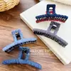 Pinza para el Cabello de Tela de Mezclilla Vintage Rayas Rojas y Azules Wrap-Around, Elegante Pinza Tiburón para Recogidos en la Parte Trasera de la Cabeza Accesorio para el Cabello