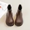 Botas Infantis Botas Martin Infantil Botas Curtas Pequena Princesa 2026 Nova Outono Botas Simples Botas de Couro para Bebê