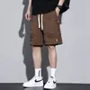 Shorts de trabalho retrô americano para homens, novo estilo verão 2025, calças largas com múltiplos bolsos, shorts esportivos de perna reta, estiloso