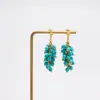 Pendientes de Uva Turquesa Azul Natural Estilo Nuevo Primavera y Verano para Mujer, con un Toque de Nicho, Fresco, Natural, de Alta Gama y un Encanto Vintage