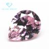 Material americano 9A forma de pera rosa claro diamante de alto carbono piedra desnuda versión rota corte forma de gota de agua circón rosa claro diamante rosa claro