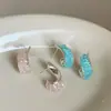 Diseño Irregular Color Cristal Hebilla de Oreja Femenina Nicho Personalidad Única Exquisitos Moda Versátiles Pendientes Pendientes