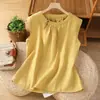 Camisa sin mangas para mujer, nuevo estilo de verano 2026, adecuada para chicas de talla grande, chaleco exterior con mangas acampanadas, top súper elegante