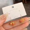 Pendientes de Calabaza Folu Atmosféricos de Gama Alta para Mujer, Collar Combinado Littarius Grande, Cadena para Clavícula de Lujo Ligero Versátil, Estilo Chino Nuevo