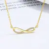 Collar Infinito para Mujer, Plata de Ley 925, Sencillo y Moderno, Lujo Ligero de Nicho, Cadena para Clavícula Número 8, Joyería de Diseño de Alta Gama
