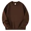 Nuevo Producto de Primavera y Otoño: Sudadera de Algodón Chino Leche de Seda Color Sólido Cuello Redondo con Logo Impreso Personalizado, Holgada Casual para Grupo, En Stock