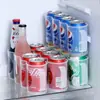 Caixa de armazenamento de bebidas para geladeira estilo japonês, rack de armazenamento de latas de cerveja de quatro compartimentos, artefato de armazenamento de cozinha