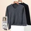 Suéter de Lã Hengyuanxiang Masculino 2025 Outono e Inverno Nova Moda Suéter Jacquard Gola V Masculino Suéter Alto-Baixo Tendência