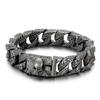 Pulsera Cruzada de Acero de Titanio Fundido para Hombres Europeos y Americanos, Pulsera Punk Calavera de Acero Inoxidable, Venta al por Mayor de Fábrica en Stock