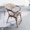 Cadeira de jantar externa banco de pátio cadeira única cadeira de rattan para exterior cadeira de rattan para jardim cadeira para varanda externa de loja de café e chá com leite