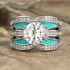 Venta Directa al Por Mayor de Anillos Estilo Maillard para Mujer, Anillos con Diseño de Pintura al Óleo de Lujo Ligero de Princesa, Joyería Incrustada de Seis Garras