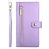 Funda abatible para Samsung S25 FE con correa de muñeca, funda tipo cartera con cremallera para Samsung A27, funda antigolpes para teléfono
