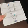 Collar geométrico de flor de circón estilo coreano ins, cadena para la clavícula de estilo fresco de verano, lujo ligero con un toque de alta gama, joyería de nicho