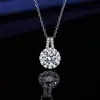 Collar de Moissanita de Imitación de 2 Quilates para Mujer Chapado en Oro Blanco Pt950 Cadena para Clavícula Ocho Corazones y Ocho Flechas Colgante de Circonita Joyería