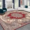 Alfombra Estilo Persa Americano Retro Dormitorio Mesita de Noche Área Grande Colocada Plana Manta de Aislamiento Frío Sala de Estar Antideslizante Resistente a la Suciedad Felpudo