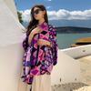Lenço Estilo Étnico Xale Protetor Solar Oversized Feminino de Verão Fino Lenço Externo Yunnan Versátil Lenço para Praia Seaside