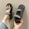 2025 Nova Moda de Verão Sandálias Diamante Brilhante para Uso Externo Sandálias Plataforma Coloridas Doces de Sola Grossa para Mulheres Chinelos Casuais