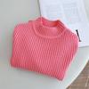 [En Stock] Suéteres para Niñas Otoño e Invierno Suéteres Semi-Moda para Niños 2025 Nuevos Suéteres de Color Sólido Cálidos para Niñas Otoño e Invierno