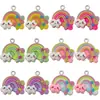 Colgante de Nube Arcoíris Estrella de Dibujos Animados Dulce de Resina con Patrón Colgante DIY Collar Accesorios de Joyería Venta al por Mayor