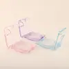 Material de Empaque Cosmético Hebilla Transparente Rosa con Forma de Corazón Disco de Alto Brillo Caja Cuadrada con Tapa para Sombras de Ojos Caja para Polvos 10g Cosméticos