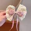 Pinza para el Cabello Dulce con Lazo para Niñas, Pinza Mini Pato de Encaje y Perla, Accesorio para el Cabello de Alto Valor Estilo Princesa