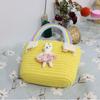 Cesta Trançada de Corda de Algodão Estilo Fresco Bolsa de Mão Nova Chegada de Verão Nuvens Arco-Íris Bolsa de Mão Fofa Estilo Coreano para Crianças