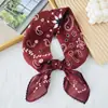 Lenço Quadrado Pequeno de Algodão e Linho Fino Fresco Respirável Feminino Macio Artístico Decorativo Lenço Pequeno Lenço de Verão Feminino Lenço Pequeno Versátil