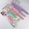 Conjunto de Facas de Presente em Aço Inoxidável, Conjunto de Facas Macaron, Conjunto de Facas de Palha de Trigo de Seis Peças, Conjunto de Facas Colorido de Palha de Trigo de Seis Peças