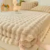 Saia de Cama de Veludo de Leite Cobertura de Cama Grossa de Inverno Totalmente Envolvida Protetor de Colchão Doméstico Lençol de Cama Individual Cobertura de Cama de Peça Única