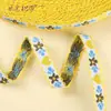 Borda de Renda de 12mm de Largura para Roupas Hanfu, Renda Franzida em Estoque, Fita Jacquard Colorida com Estampa de Coração