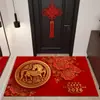 Alfombra para Puerta Principal Año del Caballo Año Nuevo Rojo Festivo Entrada Nueva Anti-Polvo Antideslizante Alfombra de Piso Alfombra para Puerta Principal