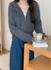 Novedad Otoño e Invierno 2025 Tejidos de Punto Estilo Coreano, Versátil, Sencillo, Rejuvenecedor, Con Capucha, Tejido de Punto de Alta Calidad para Mujer, Cremallera Corta Blanca