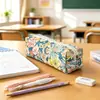 Estuche para Lápices Estudiante Estilo Nuevo Lazo Transfronterizo, Bolsa de Almacenamiento Pequeña Floral Simple, Organizador de Escritorio de Gran Capacidad para Papelería