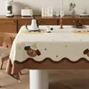 Nuevo Mantel de Dibujos Animados Impermeable y a Prueba de Aceite Sin Lavado Mantel de Lujo Ligero de Alta Gama Estilo de Mediados de Siglo Mantel Rectangular para Mesa de Centro