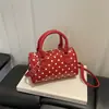 Diseño único con lunares de moda, nueva moda de verano 2026, versátil bolso Boston con bloqueo de color para hombro, cruzado y de mano