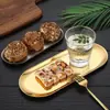 Bandejas ovais de aço inoxidável estilo coreano para atacado, bandejas douradas de grau comercial para restaurantes de churrasco, pratos para bolos e sobremesas, bandejas para toalhas e pratos de servir